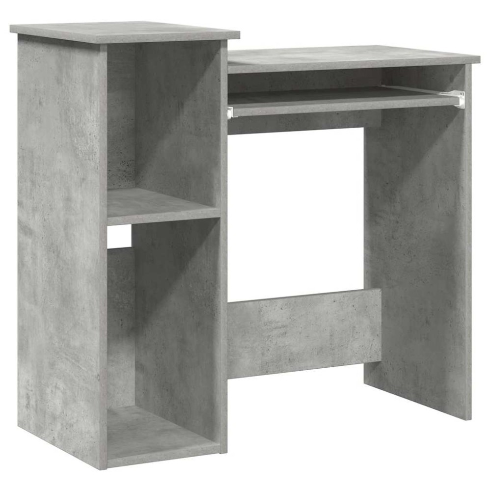 vidaXL Birou cu rafturi, gri beton, 84x40x78 cm, PAL