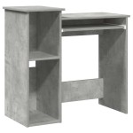vidaXL Birou cu rafturi, gri beton, 84x40x78 cm, PAL vidaXL Birou cu rafturi, gri beton, 84x40x78 cm, PAL
