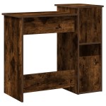 vidaXL Birou cu rafturi, stejar fumuriu, 84x40x78 cm, lemn compozit vidaXL Birou cu rafturi, stejar fumuriu, 84x40x78 cm, lemn compozit