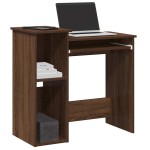 vidaXL Birou cu rafturi, stejar maro, 84x40x78 cm, lemn compozit vidaXL Birou cu rafturi, stejar maro, 84x40x78 cm, lemn compozit