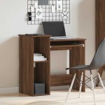 vidaXL Birou cu rafturi, stejar maro, 84x40x78 cm, lemn compozit vidaXL Birou cu rafturi, stejar maro, 84x40x78 cm, lemn compozit