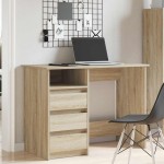 vidaXL Birou, stejar sonoma, 102x50x75 cm, lemn compozit