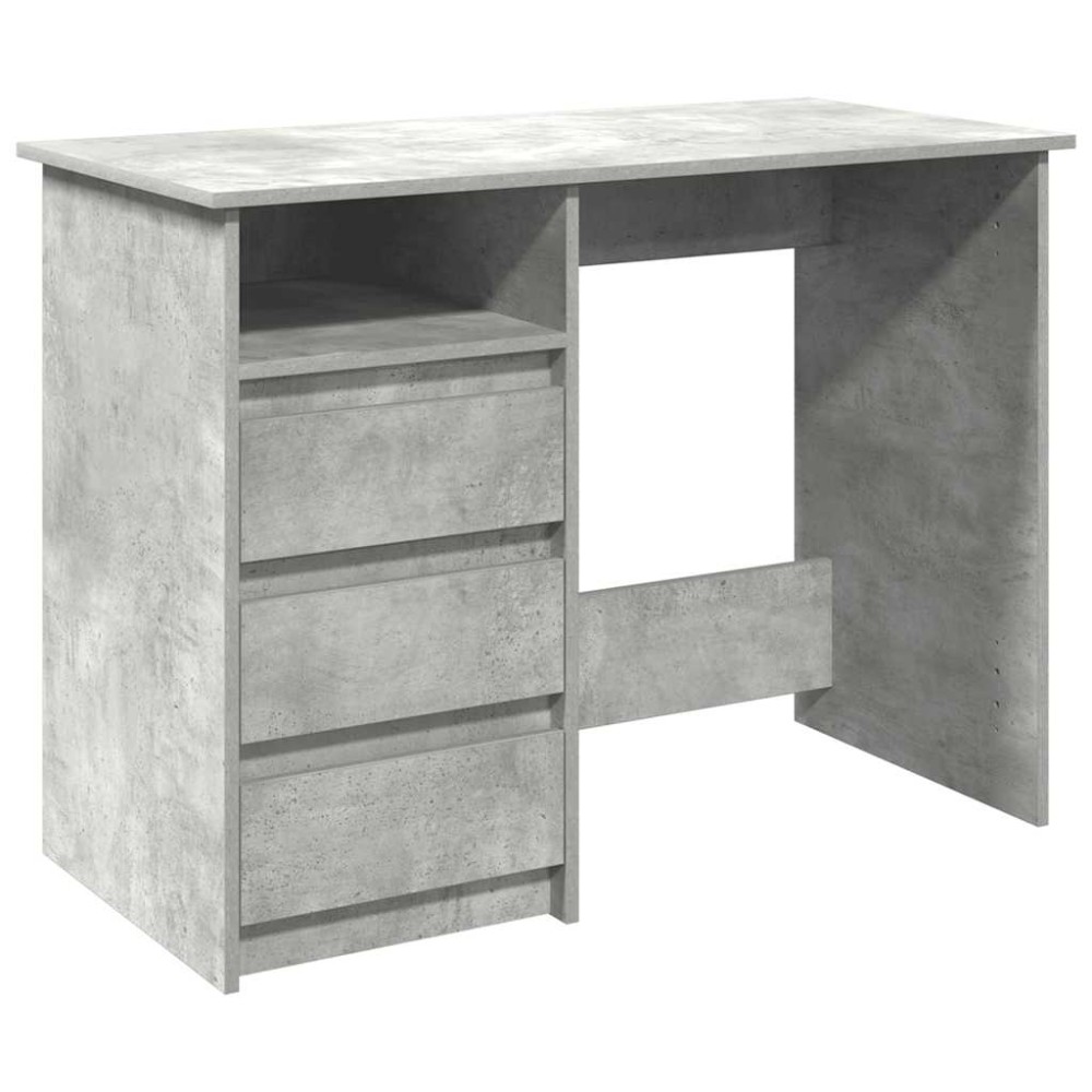 vidaXL Birou, gri beton, 102x50x75 cm, lemn compozit