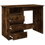 vidaXL Birou, stejar afumat, 102x50x75 cm, lemn compozit