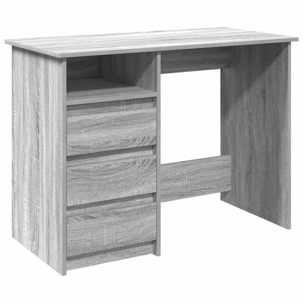 vidaXL Birou, gri sonoma, 102x50x75 cm, lemn compozit