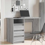 vidaXL Birou, gri sonoma, 102x50x75 cm, lemn compozit