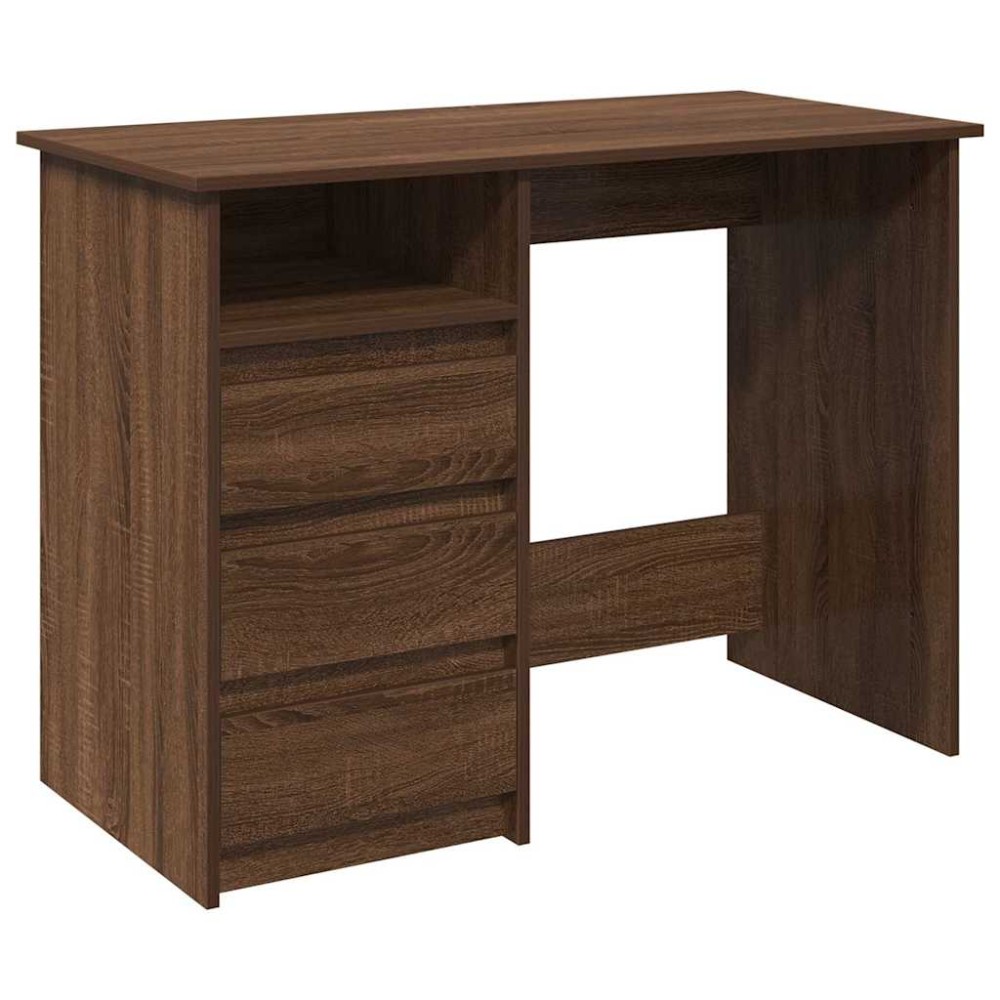 vidaXL Birou, stejar maro, 102x50x75 cm, lemn compozit