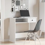 vidaXL Birou, alb, 80 x 40 x 75 cm, PAL