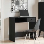 vidaXL Birou, negru, 80 x 40 x 75 cm, PAL