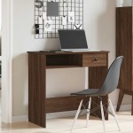 vidaXL Birou Stejar maro 80x40x75 cm Lemn prelucrat