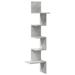vidaXL Raft de perete pentru colț, gri beton, 32x32x127,5 cm, PAL vidaXL Raft de perete pentru colț, gri beton, 32x32x127,5 cm, PAL