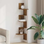 vidaXL Raft perete pentru colț lemn vechi 32x32x127,5cm lemn prelucrat