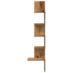 vidaXL Raft perete pentru colț lemn vechi 32x32x127,5cm lemn prelucrat