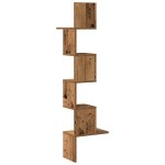 vidaXL Raft perete pentru colț lemn vechi 32x32x127,5cm lemn prelucrat