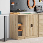 vidaXL Dulap depozitare garaj Stejar Sonoma 30x51x85 cm lemn masiv pin vidaXL Dulap depozitare garaj Stejar Sonoma 30x51x85 cm lemn masiv pin