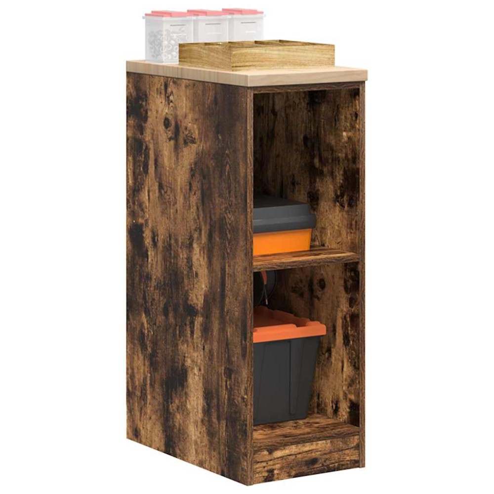 vidaXL Dulap de depozitare pentru garaj stejar afumat 30x51x85 cm