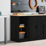 vidaXL Dulap depozitare garaj negru 40x51x85 cm lemn masiv de pin vidaXL Dulap depozitare garaj negru 40x51x85 cm lemn masiv de pin