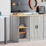 vidaXL Dulap depozitare garaj gri Sonoma 40x51x85 cm lemn masiv de pin vidaXL Dulap depozitare garaj gri Sonoma 40x51x85 cm lemn masiv de pin