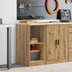 vidaXL Dulap de depozitare pentru garaj Artisan Stejar 40x51x85 cm vidaXL Dulap de depozitare pentru garaj Artisan Stejar 40x51x85 cm