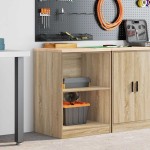 vidaXL Dulap depozitare garaj Stejar Sonoma 60x51x85 cm lemn masiv pin vidaXL Dulap depozitare garaj Stejar Sonoma 60x51x85 cm lemn masiv pin