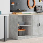 vidaXL Dulap depozitare garaj Beton Gri 60x51x85 cm lemn masiv de pin vidaXL Dulap depozitare garaj Beton Gri 60x51x85 cm lemn masiv de pin