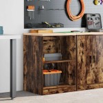 vidaXL Dulap de depozitare pentru garaj stejar afumat 60x51x85 cm