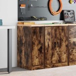 vidaXL Dulap de depozitare pentru garaj stejar afumat 30x51x85 cm vidaXL Dulap de depozitare pentru garaj stejar afumat 30x51x85 cm