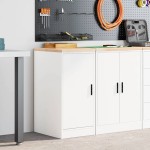 vidaXL Dulap depozitare garaj alb 40x51x85 cm lemn masiv de pin vidaXL Dulap depozitare garaj alb 40x51x85 cm lemn masiv de pin