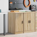 vidaXL Dulap depozitare garaj Stejar Sonoma 40x51x85 cm lemn masiv pin vidaXL Dulap depozitare garaj Stejar Sonoma 40x51x85 cm lemn masiv pin