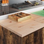 vidaXL Dulap de depozitare de garaj stejar afumat 40x51x85 cm