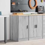 vidaXL Dulap depozitare garaj gri Sonoma 40x51x85 cm lemn masiv de pin vidaXL Dulap depozitare garaj gri Sonoma 40x51x85 cm lemn masiv de pin