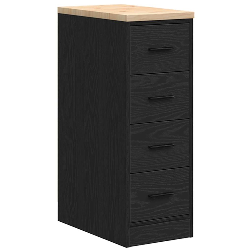 vidaXL Dulap depozitare garaj negru 30x51x85 cm lemn masiv de pin