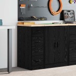 vidaXL Dulap depozitare garaj negru 30x51x85 cm lemn masiv de pin vidaXL Dulap depozitare garaj negru 30x51x85 cm lemn masiv de pin