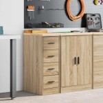 vidaXL Dulap depozitare garaj Stejar Sonoma 30x51x85 cm lemn masiv pin vidaXL Dulap depozitare garaj Stejar Sonoma 30x51x85 cm lemn masiv pin