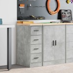 vidaXL Dulap depozitare garaj Beton Gri 30x51x85 cm lemn masiv de pin vidaXL Dulap depozitare garaj Beton Gri 30x51x85 cm lemn masiv de pin