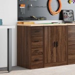 vidaXL Dulap depozitare garaj stejar maro 30x51x85 cm vidaXL Dulap depozitare garaj stejar maro 30x51x85 cm
