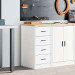 vidaXL Dulap depozitare garaj alb 40x51x85 cm lemn masiv de pin vidaXL Dulap depozitare garaj alb 40x51x85 cm lemn masiv de pin