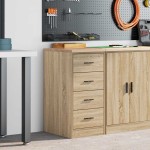 vidaXL Dulap depozitare garaj Stejar Sonoma 40x51x85 cm lemn masiv pin vidaXL Dulap depozitare garaj Stejar Sonoma 40x51x85 cm lemn masiv pin