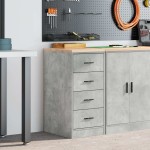 vidaXL Dulap depozitare garaj Beton Gri 40x51x85 cm lemn masiv de pin vidaXL Dulap depozitare garaj Beton Gri 40x51x85 cm lemn masiv de pin