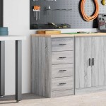 vidaXL Dulap depozitare garaj gri Sonoma 40x51x85 cm lemn masiv de pin vidaXL Dulap depozitare garaj gri Sonoma 40x51x85 cm lemn masiv de pin