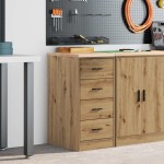 vidaXL Dulap de depozitare pentru garaj Artisan Stejar 40x51x85 cm vidaXL Dulap de depozitare pentru garaj Artisan Stejar 40x51x85 cm