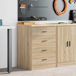 vidaXL Dulap depozitare garaj Stejar Sonoma 60x51x85 cm lemn masiv pin vidaXL Dulap depozitare garaj Stejar Sonoma 60x51x85 cm lemn masiv pin
