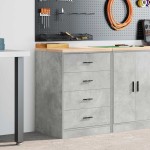 vidaXL Dulap depozitare garaj Beton Gri 60x51x85 cm lemn masiv de pin vidaXL Dulap depozitare garaj Beton Gri 60x51x85 cm lemn masiv de pin