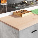 vidaXL Dulap depozitare garaj Beton Gri 60x51x85 cm lemn masiv de pin vidaXL Dulap depozitare garaj Beton Gri 60x51x85 cm lemn masiv de pin