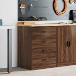 vidaXL Dulap de depozitare pentru garaj Stejar maro 60x51x85 cm