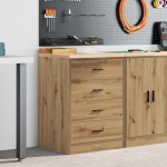 vidaXL Dulap de depozitare pentru garaj Artisan Stejar 60x51x85 cm vidaXL Dulap de depozitare pentru garaj Artisan Stejar 60x51x85 cm