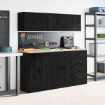 vidaXL Dulap de perete de garaj din lemn negru prelucrat vidaXL Dulap de perete de garaj din lemn negru prelucrat