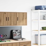 vidaXL Dulap de perete de garaj Artisan Stejar lemn prelucrat