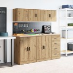 vidaXL Dulap de perete de garaj Artisan Stejar lemn prelucrat