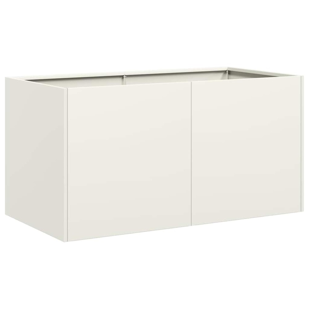 vidaXL Jardinieră alb 80x40x40 cm Oțel laminat la rece